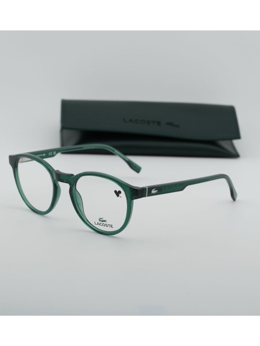 Lacoste L2950N 301 Round 49mm Eyeglasses - Transparent Green
